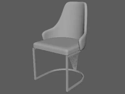chair with gold legs 3D model buy