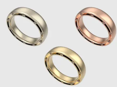 Sleek Modern Gem-Studded Ring JDBCo 3D print model
