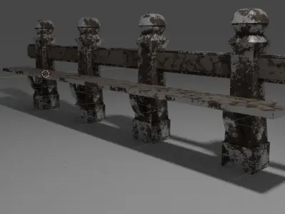 Road Side Seat  Low-poly 3D model