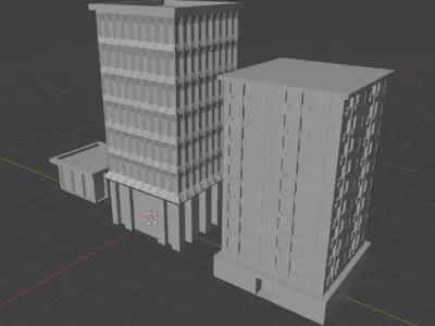 low poly 3 d model building ready for game  Low-poly 3D model