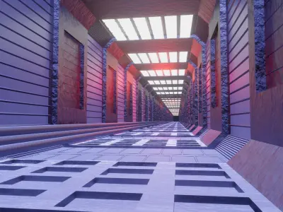 sci fi tunnel 3d model 3D model