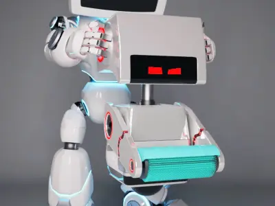 Cute robot 3D model