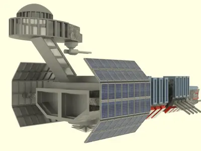 Mig - T Spaceship  Low-poly 3D model