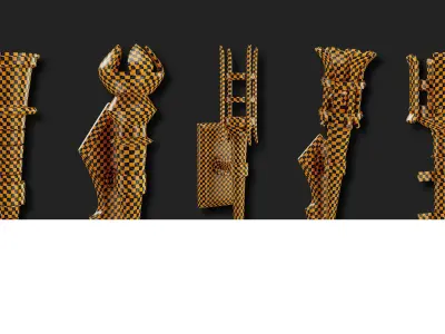 5 Medieval Torch  Base Mesh Low-poly 3D model