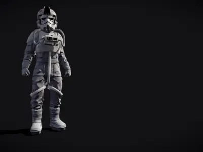 Imperial AT-AT pilot Low-poly 3D model