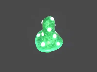 Fantasy Mushroom B04 Green - Scene Backdrop Design Low-poly 3D model