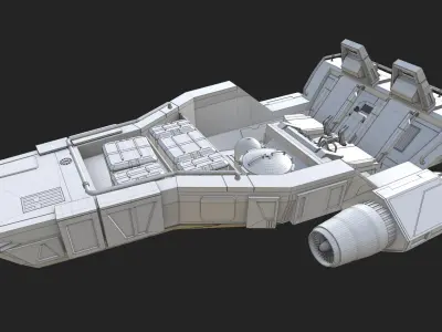 Imperial Snowspeeder Low-poly 3D model