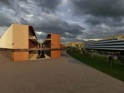 An Urban Design Project includes Shopping Mall Apartment Complex 3D model