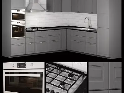 kitchen bodbyn gray L-shaped 3D model