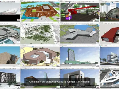 Collection 35 Sketchup Cultural Center 3D Model Pack