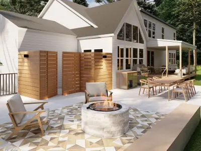 3D Exterior Scene 3D model design garden and landscape 3D model