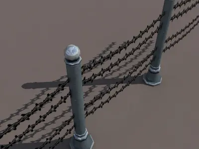 Fence Low Poly 3d Model gate - gate Low-poly 3D model