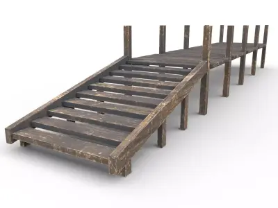 Old Pier - PBR Low-poly 3D model