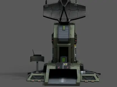 Scifi station building exterior skyscraper sci fi space  Low-poly 3D model