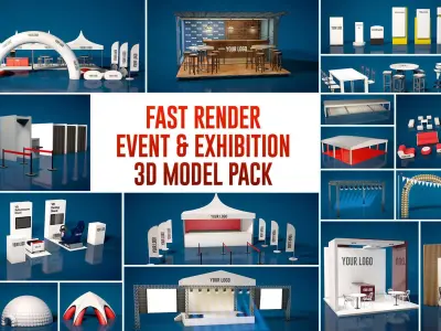 Fast Render Event and Exhibition 3d Model Pack 2020 3D model