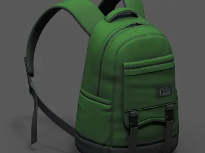 Backpack bag baggage pockets product  Low-poly 3D model
