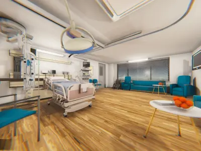Clinic - Hospital room Low-poly 3D model