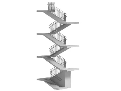 Stairs set of 3D model
