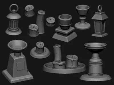 All types of light 3D print model
