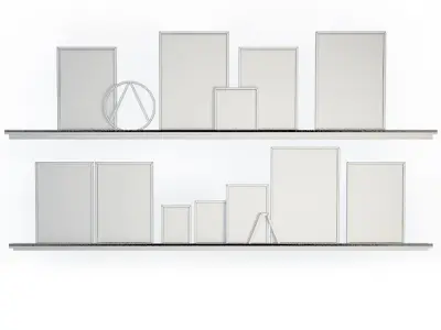 Black and White Wall Frames 3D model