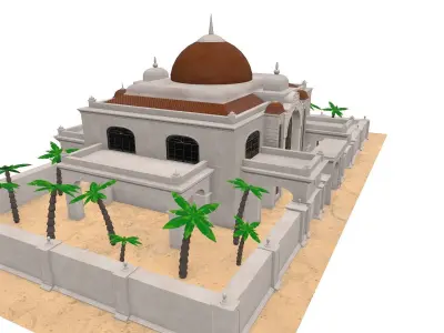 Desert Mansion Low-poly 3D model