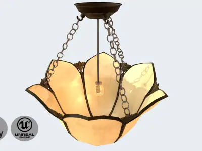 Vintage ceiling lamp Low-poly 3D model