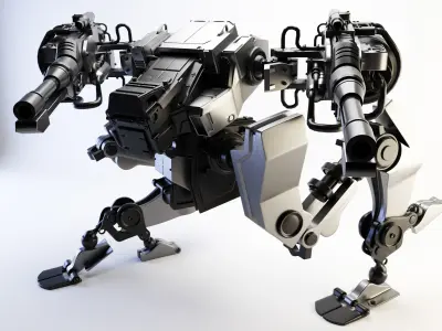 robot war game 3D Low-poly 3D model