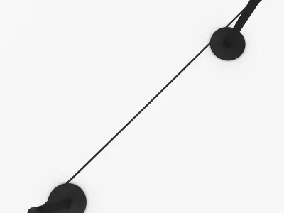 3D Airport Stanchions Black Long 3D model