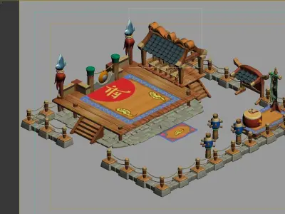 wooden Platform 3D model