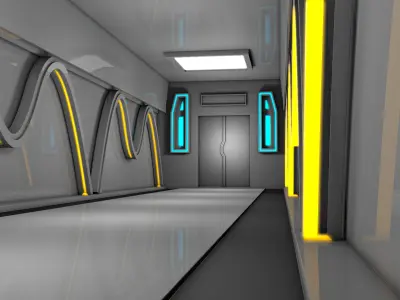 Sci Fi Hallway 3D model