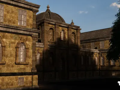 Modular English Mansion Environment Low-poly 3D model