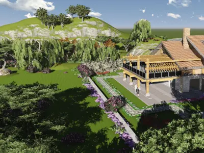 House triangular plan Low-poly 3D model