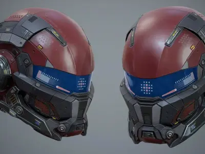 Sci Fi Helmet P04 Low-poly 3D model