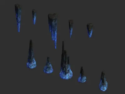 Cave Rock Pack 1 - Energy Low-poly 3D model