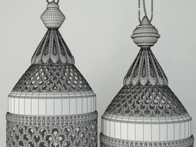 Moroccan Double Lantern Sconce 3D model