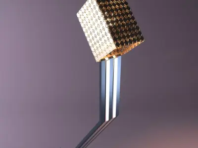 Lampshade lamp with square shape Low-poly 3D model