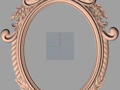 Door flower 3D relief STL Model for CNC woodworking carving E277 3D model