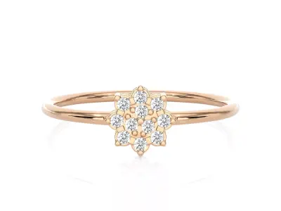 Light Minimalist Diamond Ring 3D print model