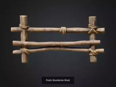 Rustic Boundaries Wooden Fence 3D Model Pack