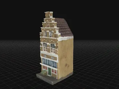 House 3 old hand made stone house based of off Amsterdam 3D model