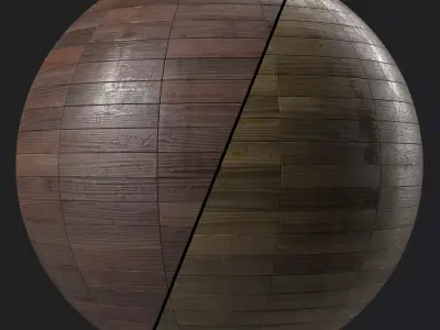 Parquet Materials 31- Parquet By Old Wood Damaged - Sbsar PBR 4k Texture