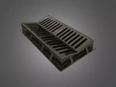 Sewer Grate - 4K PBR Game Ready Low-poly 3D model