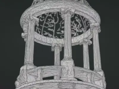 Garden gazebo with a wrought iron top 3D model