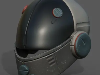 Helmet scifi fantasy PBR textures low poly  Low-poly 3D model