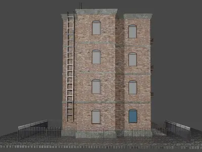 Flat house with PBR textures Low-poly 3D model