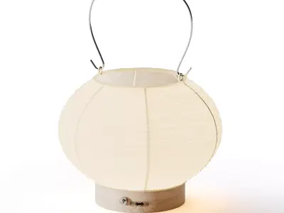 Japanese Paper Lantern Light 3D model