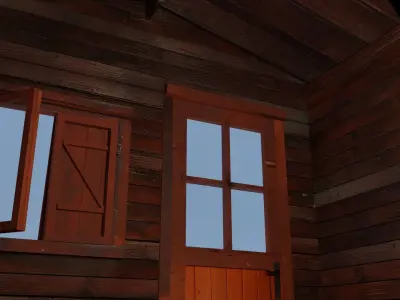 Little Wood Cabin Low-poly 3D model