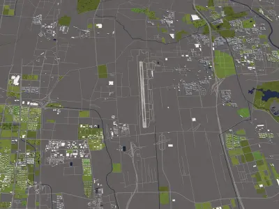 Beijing 50x50km City Map Model 3D model