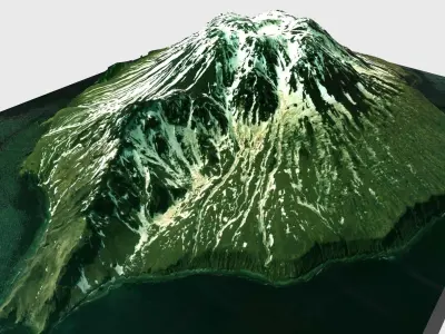 Antsiferov Island Kuril Islands 3D model