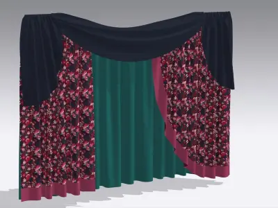 Curtain Low-poly 3D model